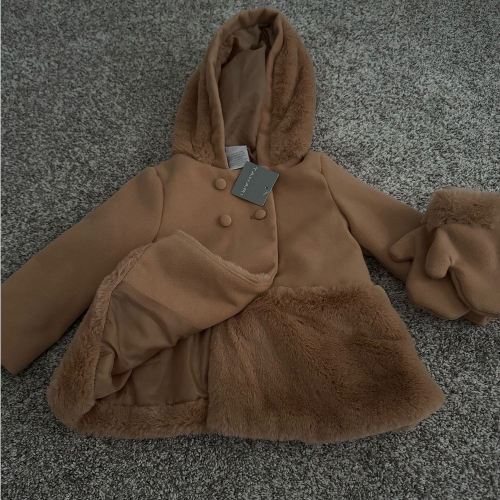 Tahari Camel Pea Coat